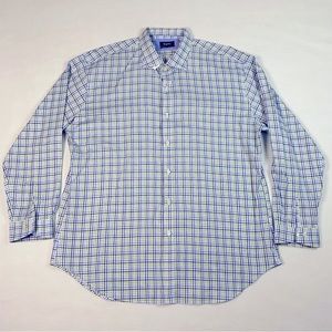 Esquire dress shirt plaid 18 34/35 long sleeve